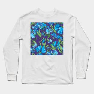 blue sweet pea Long Sleeve T-Shirt